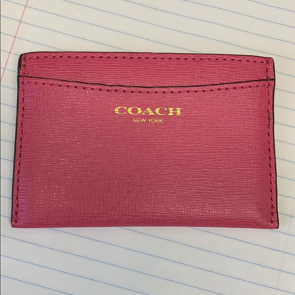 Coach pink card holder